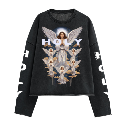 Holy Unisex Washed Cropped Sweatshirt